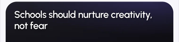 Top of a summary card: the headline written for the video